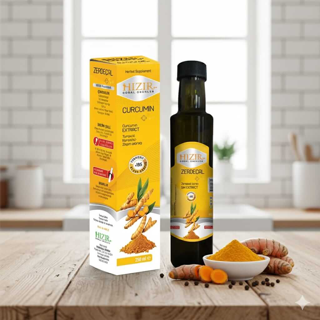 Hızır Zerdeçal Curcumin+ Sıvı Ekstrakt 250ml – Karabiber & Zeytin Yaprağı